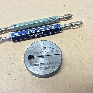 No. 3 x 56 Tpi UNF GO/NO GO, CORE & NO GO RING Screw Thread Gauges ME74