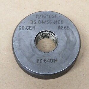 11/16" BSF GEN GO Screw Thread Ring Gauge ME2021