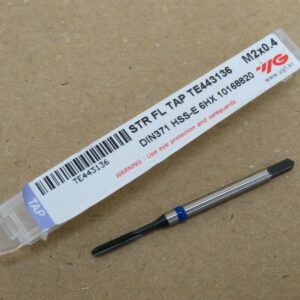 YG1 TE443136 M2 x 0.4 HSSE Straight Flute Machine Tap
