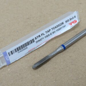 YG1 TC433 M3.5 x 0.6 HSS-E 6H Straight Flute Machine Tap Blue Ring