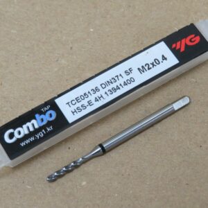 YG1 M2 x 0.4mm Metric Coarse HSS 5% Cobalt Spiral Flute Machine Tap 4H Tolerance