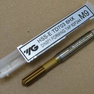 YG1 M9 x 1.25 HSS 5% Cobalt TiN Coated Roll Taps With Oil Grooves - TD703 Series