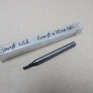 Mitsubishi 3mm x 1.5mm Rad Carbide Long Series Ball Nose Slot Drill MC1207 RED