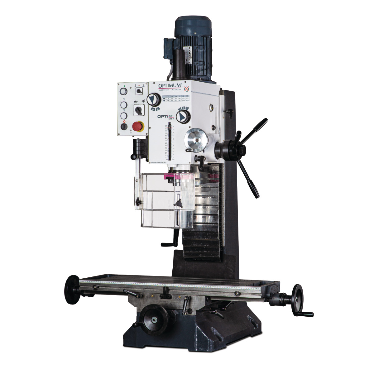 NEW Optimum OPTImill MB 4 Precision drilling-milling machine Tilting Gear Head 1PH