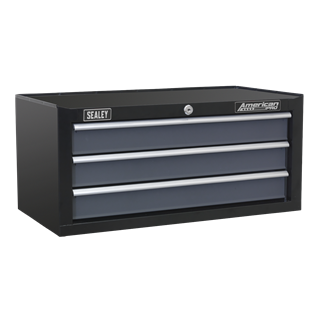 American PRO® Mid-Box Tool Chest 3 Drawer - Black/Grey