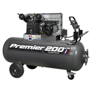 Premier 200L Belt Drive Air Compressor with Front Control Panel 3hp